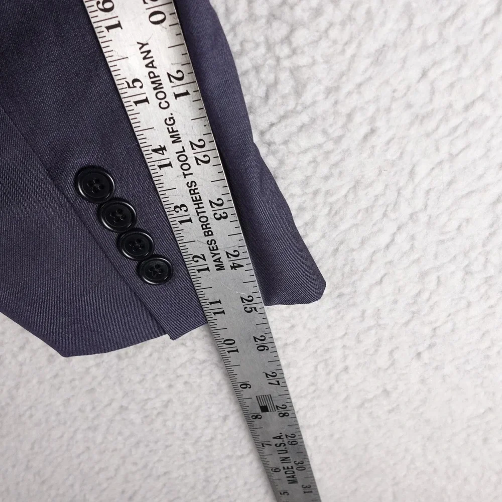 John Varvatos USA Mens 44R 100% Wool 2 Button Suit Navy Blue Made in Canada